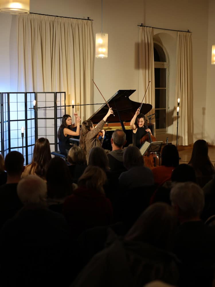 Das Accio Piano Trio live bei einem klassischen Konzert von Elysium Concerts im Schloss Nymphenburg