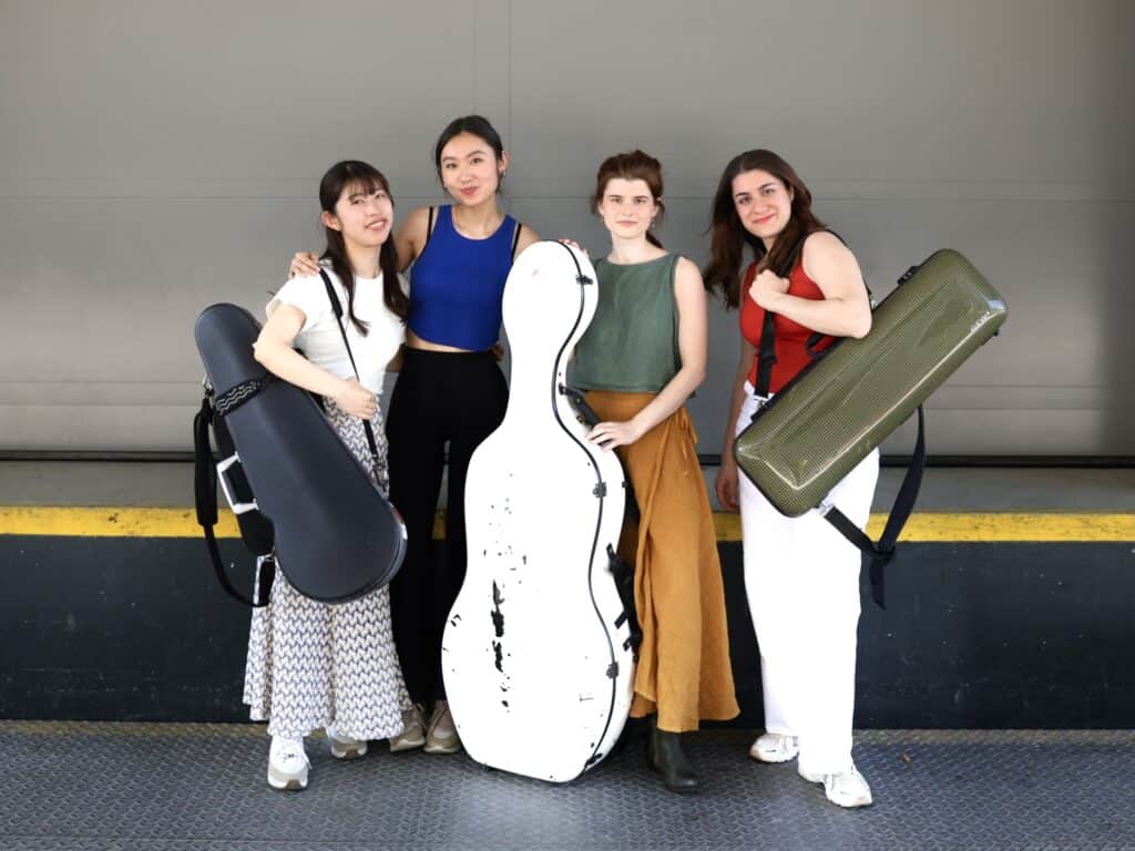 Das Polymnia Quartett mit Anjulie Chen (Klavier), Sofiko Tchumburidze (Violine), Riko Eto (Viola) und Sarah Moser (Violoncello) – zu Gast bei Elysium Concerts im Schloss Nymphenburg München